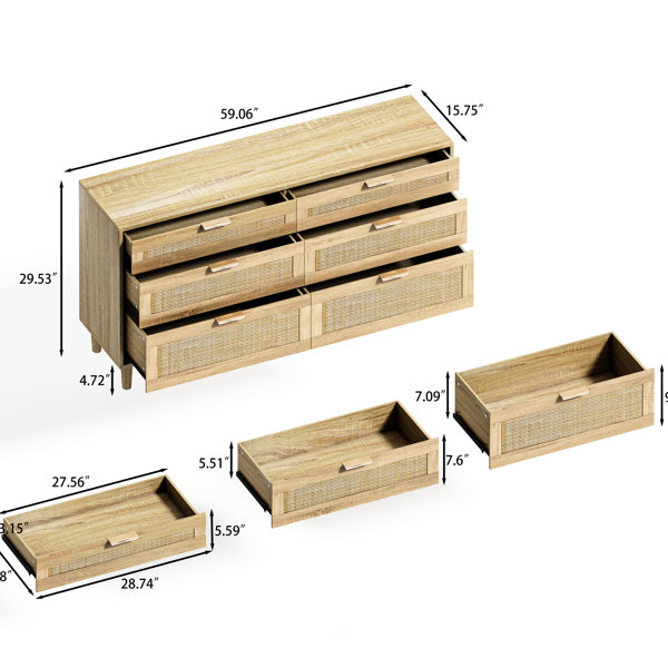 George Oliver 6 - Drawer Storage Cabinet For Living Room And Hallway 59 ...